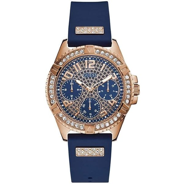 Guess Lady Frontier Blue Silicone Multi-function Watch For Women W1160L3