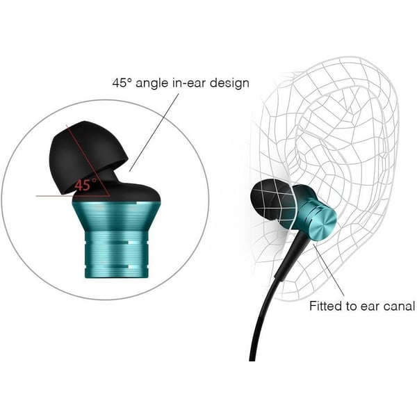 1MORE E1009 Piston Fit Wired Earphone With Noise Isolation Durable In-ear Headphone Pure Sound Deep Bass Phone Control With Mic 3.5mm Jack - Blue