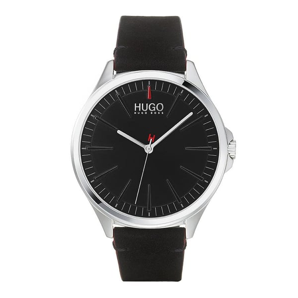 Hugo Boss Men's Black Dial Black Leather Watch - 1530133