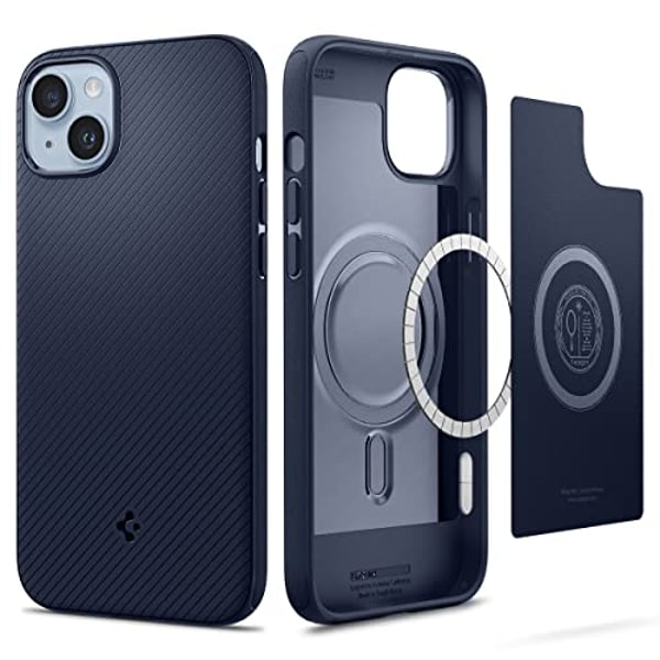 Spigen Mag Armor (MagFit) compatible with Magsafe designed for iPhone 14 Plus case cover (2022) - Navy Blue Spigen Mag Armor (MagFit) compatible with Magsafe designed for iPhone 14 Plus case cover (2022) - Navy Blue