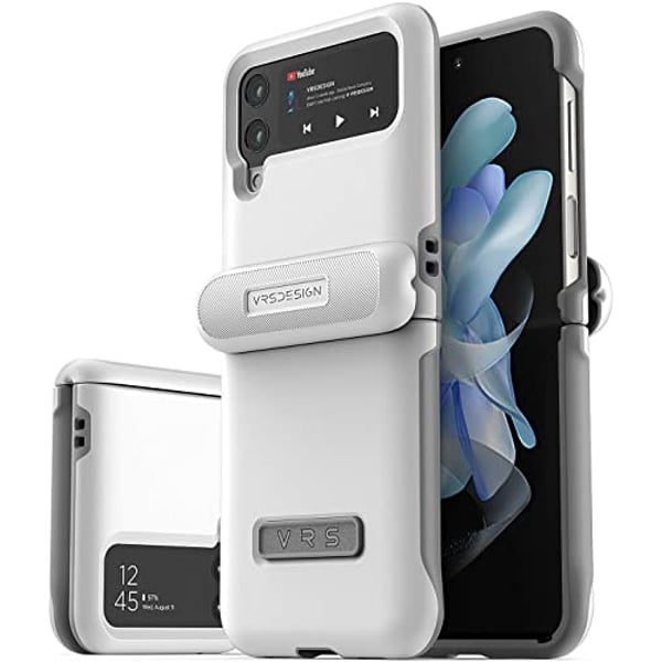 VRS Design Terra Guard Modern [Hinge Protection] designed for Samsung Galaxy Z Flip 4 case cover (2022) - White