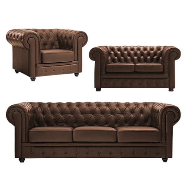 Asghar Furniture - Deluxe Prime Sofa - Brown, Three Seater Asghar Furniture - Deluxe Prime Sofa - Brown, Three Seater
