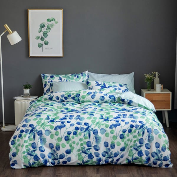 Deals For Less Luna Home Queen/double Size 6 Pcs ( Duvet Cover 200x230 Cm, Bedsheet 230x250 Cm, 4 Pillow Covers 50x75 Cm)bedding Set, Leaves Design Sea Green Color Deals For Less Luna Home Queen/double Size 6 Pcs ( Duvet Cover 200x230 Cm, Bedsheet 230x250 Cm, 4 Pillow Covers 50x75 Cm)bedding Set, Leaves Design Sea Green Color
