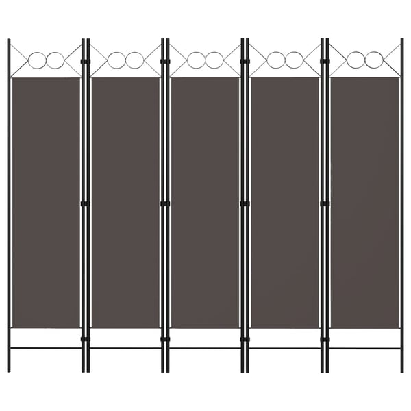 Vidaxl 5-panel Room Divider Anthracite 200x180 Cm