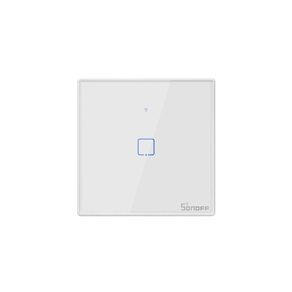 Sonoff T2UK1C-TX UK Plug 1 Gang Way WiFi Smart Touch Light Switch with Glass Panel White