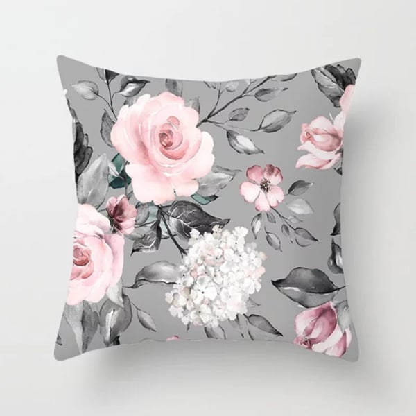 Pink store floral pillow
