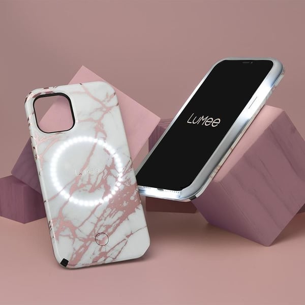 Case Mate LuMee Duo Case Rose Metallic White Marble For iPhone 12 mini