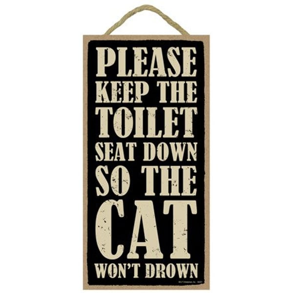 Buy Sjt Enterprises Inc Please Keep The Toilet Seat Down So The Cat Won T Drown 5 X 10 Wood Sign Plaque Sjt94201 Online In Uae Sharaf Dg