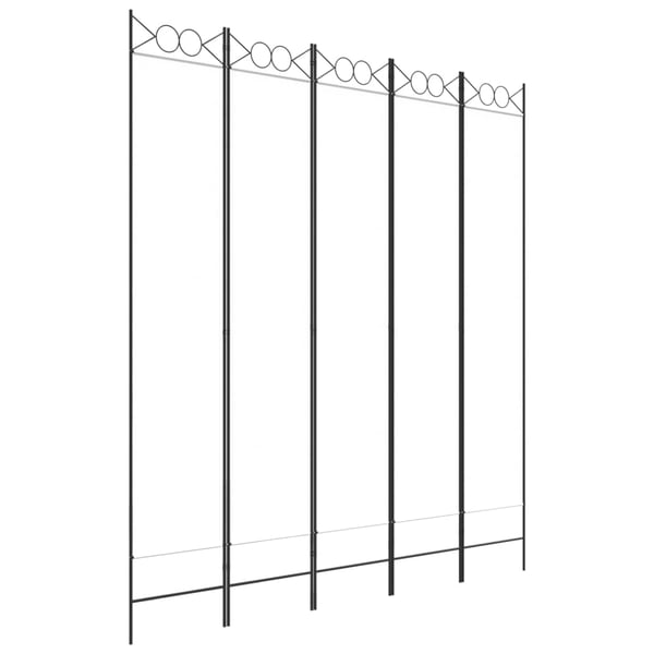 vidaXL 5-Panel Room Divider White 200x220 cm Fabric