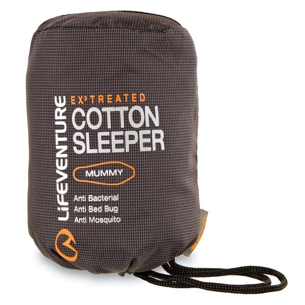 Life Venture Ex Cotton Travel Sleeper, Mummy, Black