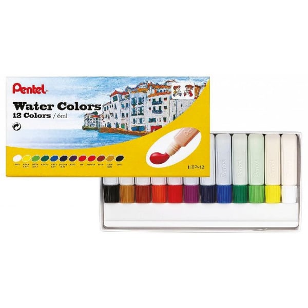 Pentel - Htp Water Colour Paint Set Of 12 Colors Pentel - Htp Water Colour Paint Set Of 12 Colors