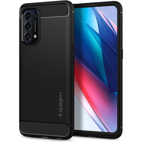 Spigen Rugged Armor Designed For Oppo Find X3 Lite Case And Oppo Reno5 5g Case Cover - Matte Black