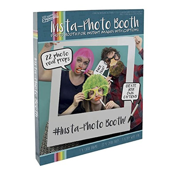 Paladone Insta Photobooth Props & Frame - Includes 22 Props And A Dry Erase Photo Frame