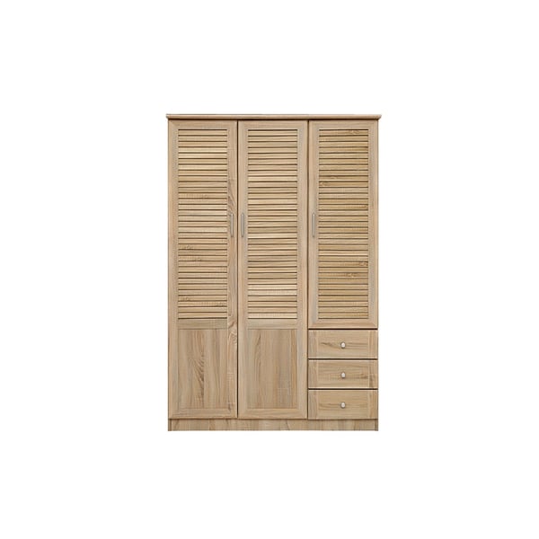 Buy Pan Emirates Howard 3 Door Wardrobe Oak Natural Online in UAE