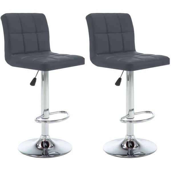 Vidaxl Bar Stools 2 Pcs Grey Faux Leather