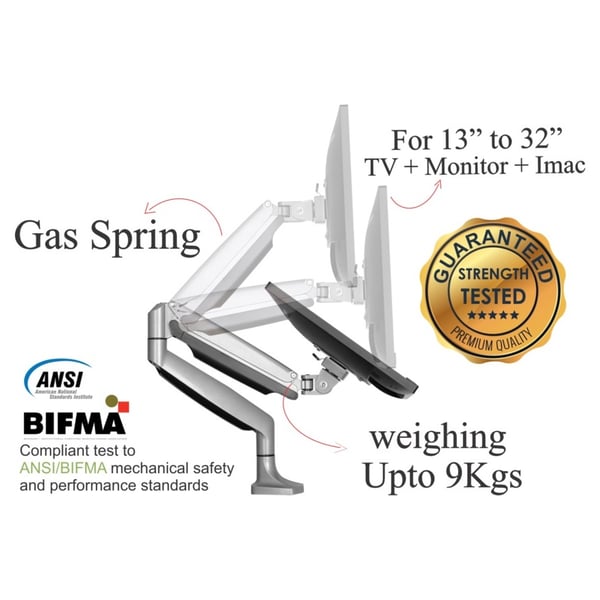 NeckDoctor DESK Ergonomic Gas Spring Monitor Arm Stand For 13-32 NeckDoctor DESK Ergonomic Gas Spring Monitor Arm Stand For 13-32