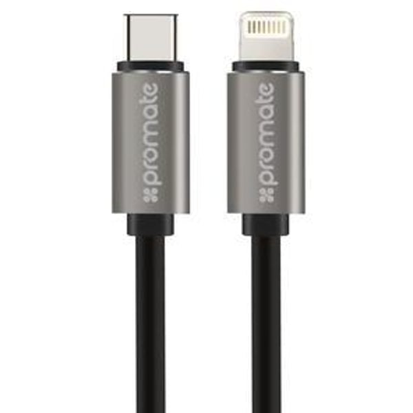 Promate USB C Type C Data & Charging OTG Cable W/Lightning Connector Black LINKMATELTC
