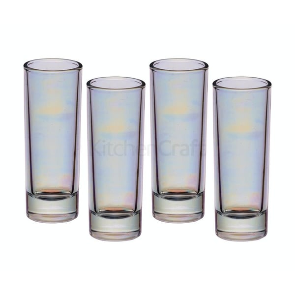 BarCraft Lustre Glassware Tall Shot Glasses Set Of Four 60ml Gift Boxed