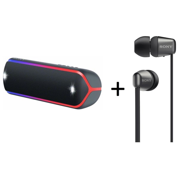 Sony SRS-XB32/B EXTRA BASS Portable Bluetooth Speaker Black + Sony WI-C310B Wireless In-Ear Headphone Black