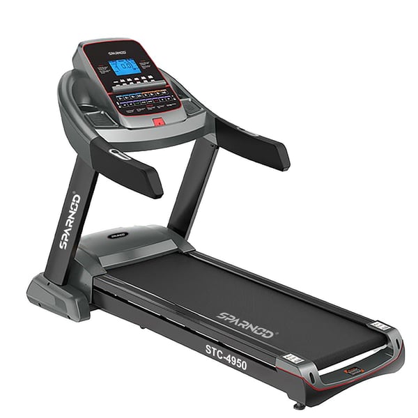 Sparnod Fitness Semi-Commercial Treadmill - Automatic Motorized Walking & Running Machine for Home Use - Foldable, Auto Incline- STC-4950 (4.5 HP AC Motor) Sparnod Fitness Semi-Commercial Treadmill - Automatic Motorized Walking & Running Machine for Home Use - Foldable, Auto Incline- STC-4950 (4.5 HP AC Motor)