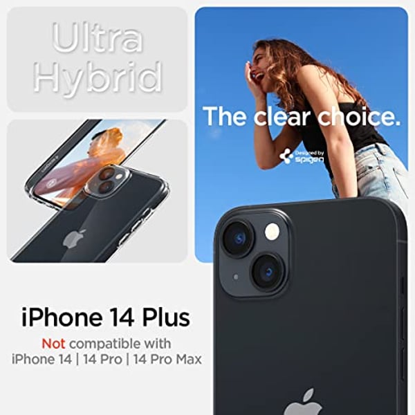 Spigen Ultra Hybrid designed for iPhone 14 Plus case cover - Crystal Clear