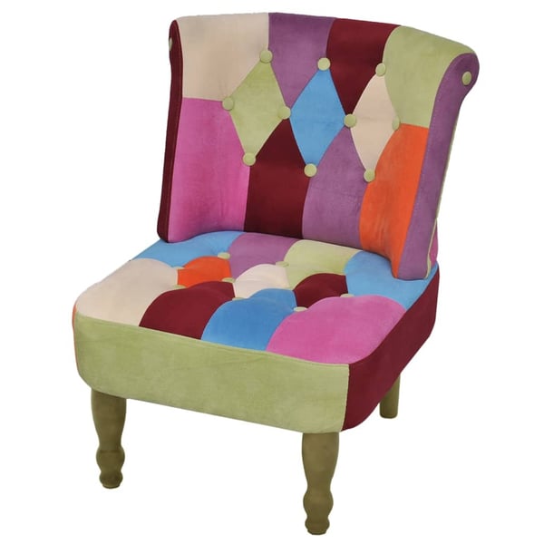 Vidaxl French Chair With Patchwork Design Fabric