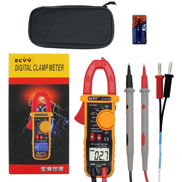 Buy Ecvv True Rms Digital Clamp Meter Multimeter Auto Range 600 Amp Ac