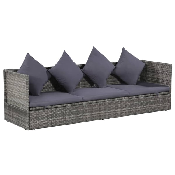 Vidaxl Garden Bed Grey 200x60 Cm Poly Rattan Vidaxl Garden Bed Grey 200x60 Cm Poly Rattan