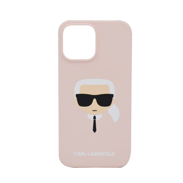 Karl Lagerfeld Liquid Silicone Case Karls Head For Iphone 13 Pro Max Light Pink