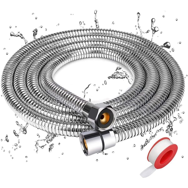 Lavish Shower Hose Chrome Handheld Shower Head Hose Lightweight And Flexible Shower Hose Extension With Taflon Tape 2 Meter