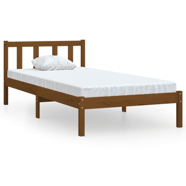 vidaXL Bed Frame Honey Brown Solid Pinewood 90x200 cm vidaXL Bed Frame Honey Brown Solid Pinewood 90x200 cm