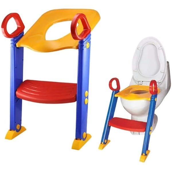 3 in 1 Kid's Potty Toilet Trainer Seat with Step Ladder Adjustable Baby's Toddler Toilet Seat