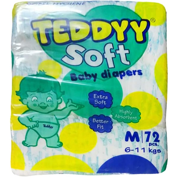 Teddyy Baby Diapers Soft Medium 72's