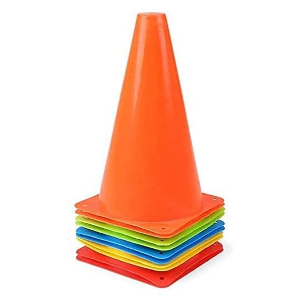 ULTIMAX Agility Marker Cone Set for Athletics and Social Distancing Traffic Cones Outdoor Sport Cones for Kids Football Soccer Training Cones 25 Pack- 23 cm Assorted Color