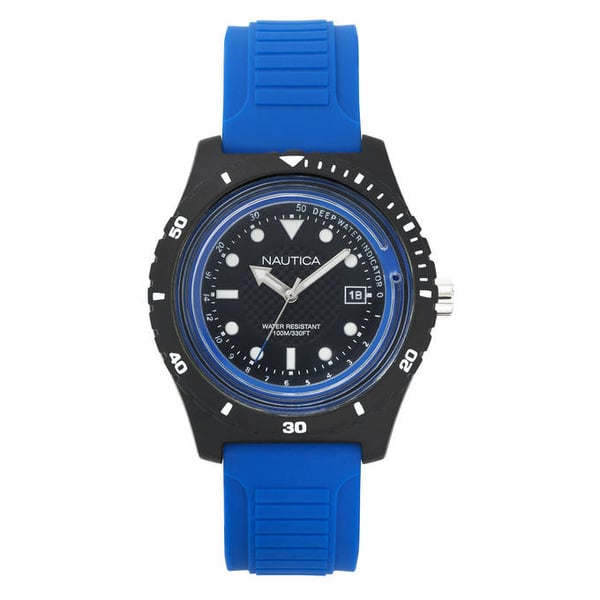 Nautica IBIZA Quartz Blue Silicon Watch For Men NAPIBZ002