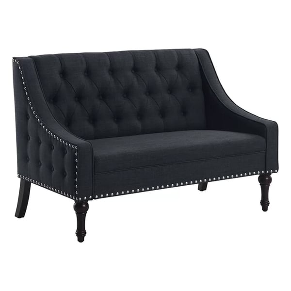 Christiansburg Tufted Loveseat in Charcoal Grey Color