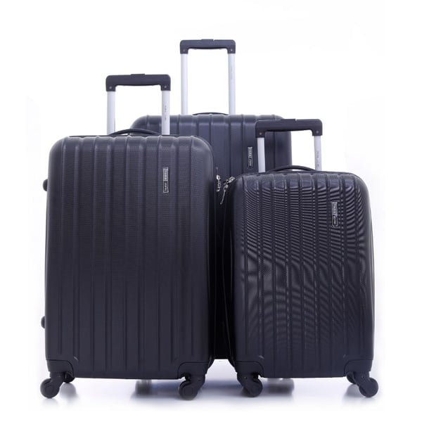 Para John ABS Luggage Travel Trolley With 4 Wheels 3pcs Set Black Para John ABS Luggage Travel Trolley With 4 Wheels 3pcs Set Black