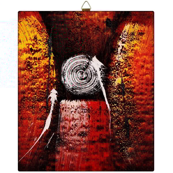 Story@Home Modern Abstract Art Framed Wall Painting Frame, Canvas, Mustard, 28 x 24 cm PZ1405