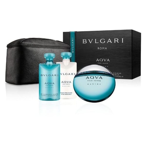Bvlgari Aqva Marine Pour Homme Gift Set For Men (Bvlgari Aqva Marine Pour Homme 100ml EDT + After Shave Balm 75ml + Shower Gel 75ml)