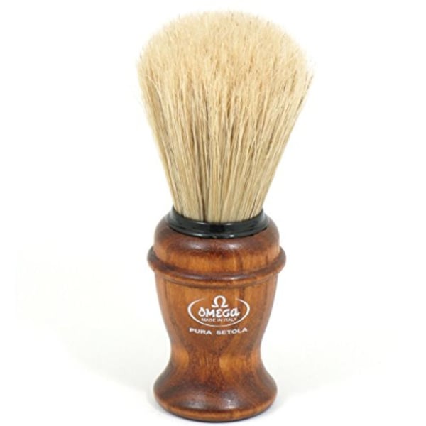 Omega Ash Wood Handle Boar Hair Shaving Brush