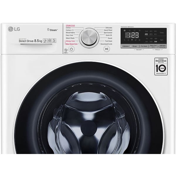 LG Front Load Washer 8.5 kg F2V5GYP0W, AI DD™, Steam+™, Bigger Capacity LG Front Load Washer 8.5 kg F2V5GYP0W, AI DD™, Steam+™, Bigger Capacity