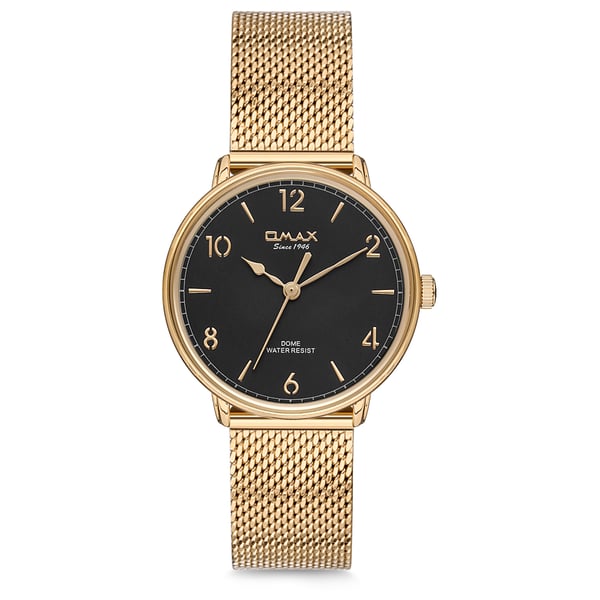 Omax Dome Series Gold Mesh Analog Watch For Women DC004G21I