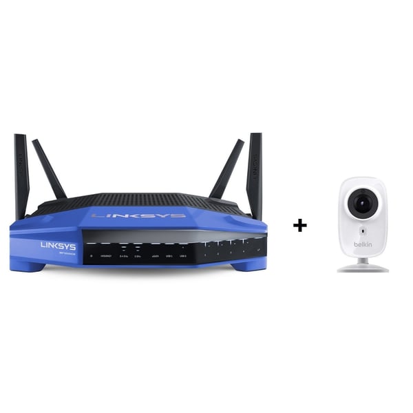 Linksys WRT3200ACM MU-MIMO Gigabit Router+ Belkin F7D7602UK IP Cam