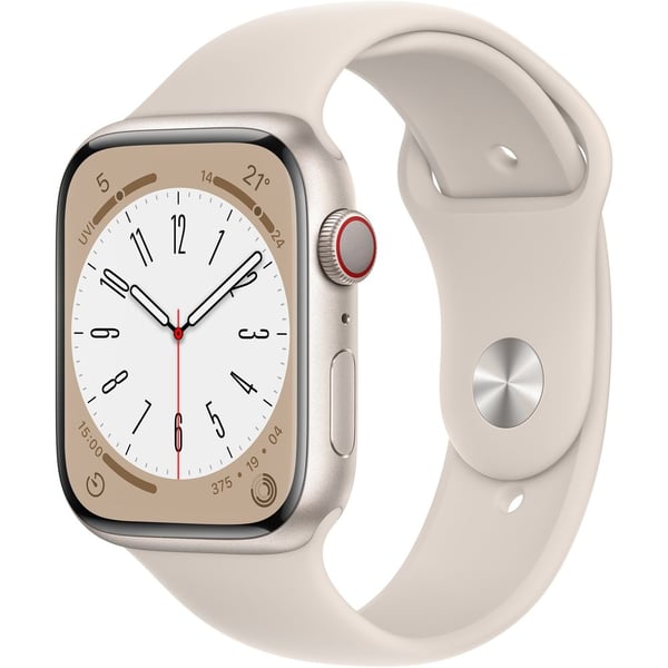 Apple Watch Series 8 GPS + Cellular 41mm Starlight Aluminum Case with Starlight Sport Band - Regular Apple Watch Series 8 GPS + Cellular 41mm Starlight Aluminum Case with Starlight Sport Band - Regular