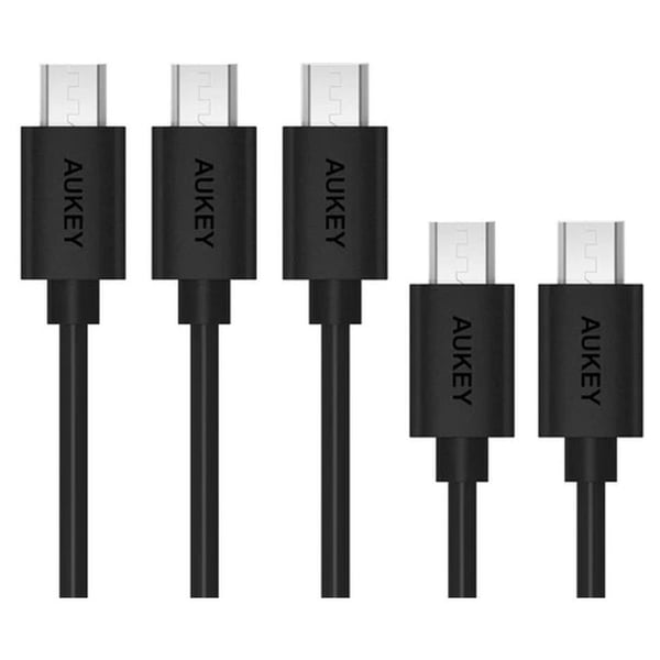 Aukey CB-D5 Qualcomm Quick Charge 2.0 3.0 Micro USB 2.0 Cable (2 X 1 M 1X 2M 2 X 0.3m) 5 Pack Aukey CB-D5 Qualcomm Quick Charge 2.0 3.0 Micro USB 2.0 Cable (2 X 1 M 1X 2M 2 X 0.3m) 5 Pack