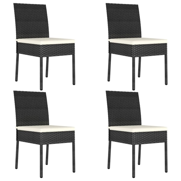 Vidaxl Garden Dining Chairs 4 Pcs Poly Rattan Black
