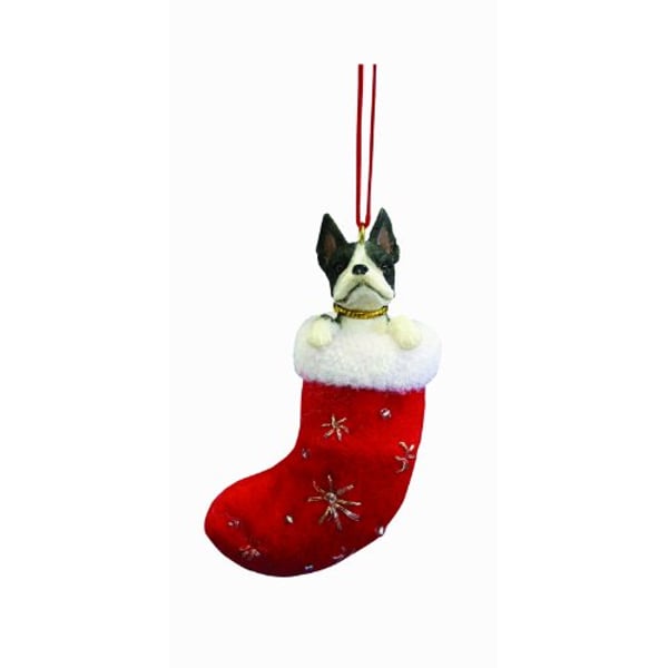E&S Pets Boston Terrier Stocking Ornament