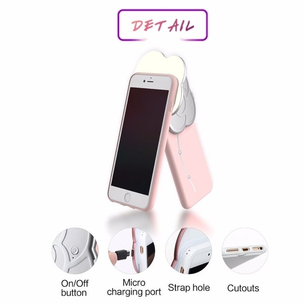 سيلفي فلاش  LED  ضوء الغطاء  Shinfie  ل iPhone7  و  6S -  الفضة
