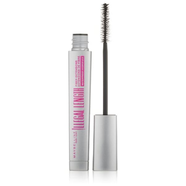 Maybelline New York Illegal Length Fiber Extensions Waterproof Mascara, Blackest Black, 0.22 Fl. Oz. Maybelline New York Illegal Length Fiber Extensions Waterproof Mascara, Blackest Black, 0.22 Fl. Oz.