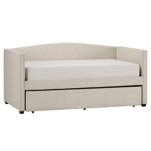 Shelter Arm Daybed and Trundle Day Bed With Trundle Beige